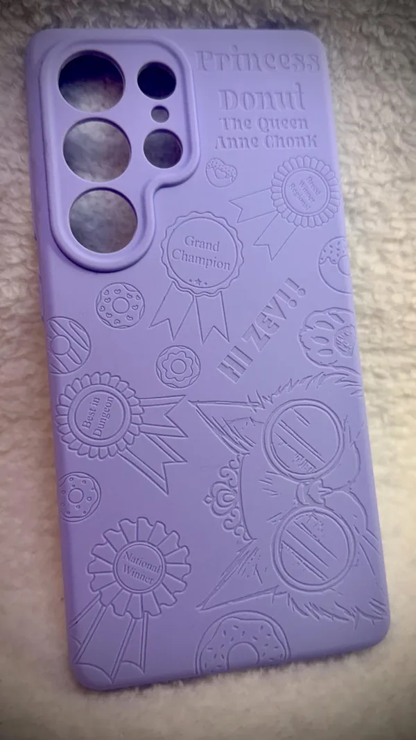 Engraved phone case with Hi Zev dungeon crawler artwork.